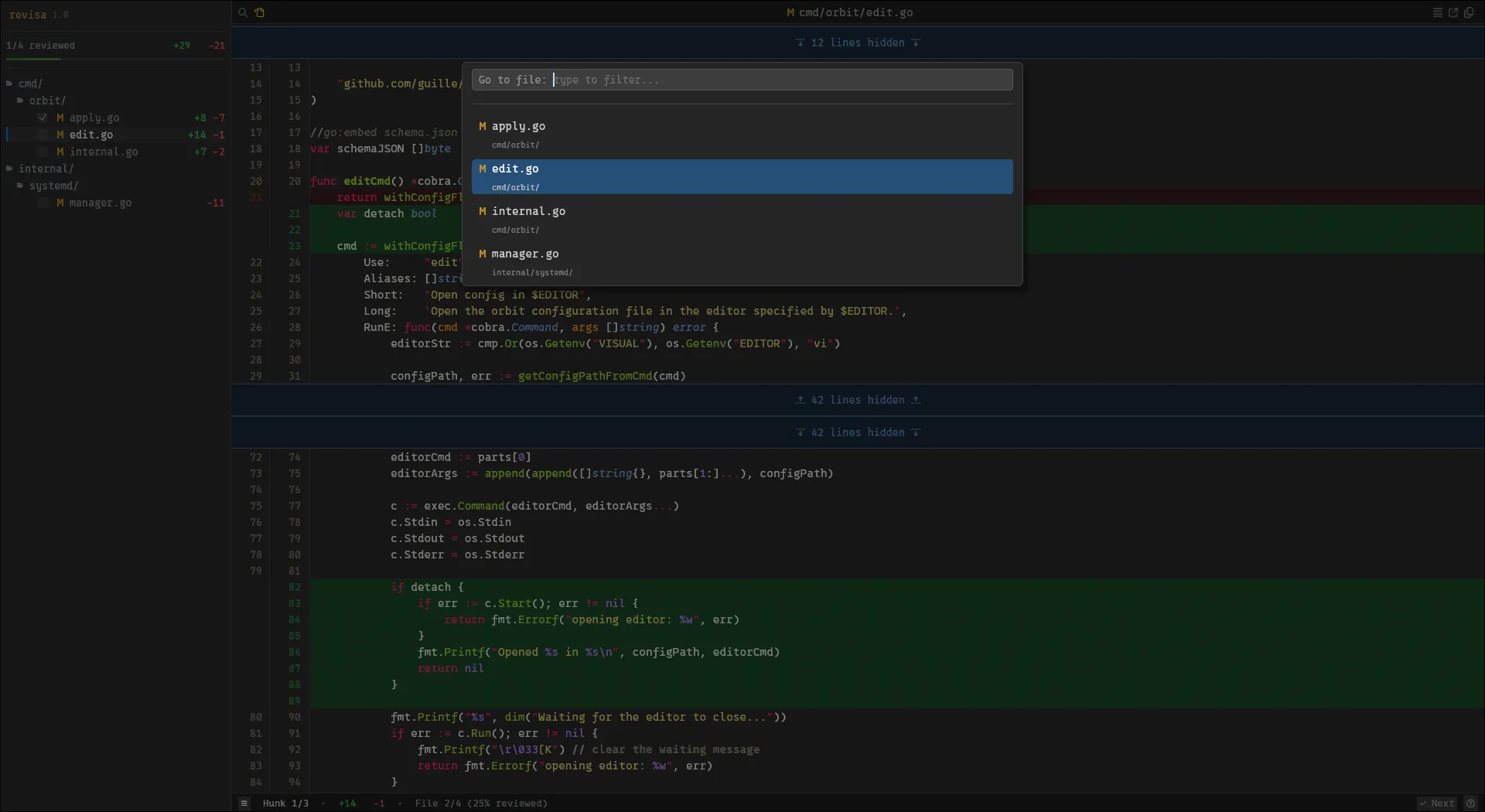 Quick picker with fuzzy file search